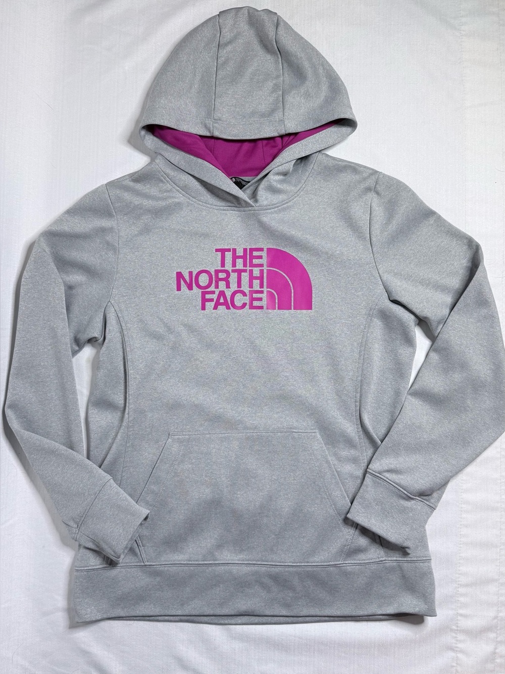 North Face Hoodie Womens Large Long Sleeve Pullover Outdoor Pockets Gray